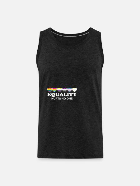 LBGT Flag Gay Pride Human - Men's Premium Organic Tank Top - charcoal grey