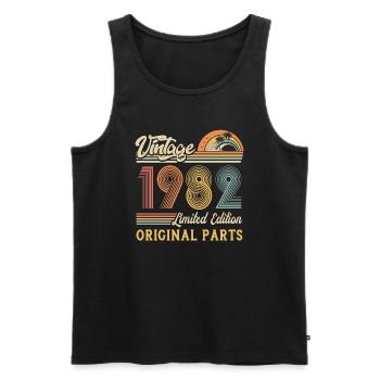 Vintage 1982 édition limitée pièces d’origine - Débardeur bio Premium Homme - charbon - Devant - Alexander (188cm)