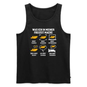 Was ich in meiner freizeit mache boot fahren - Männer Premium Bio Tank Top - Anthrazit - Vorne - AI Model Male 185 dark (185cm)