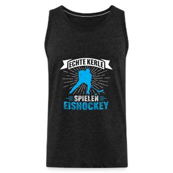 Echte Kerle spielen Eishockey Eishockeyspieler - Männer Premium Bio Tank Top - Anthrazit - Vorne - AI Model Male 185 dark (185cm)