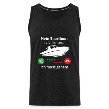 Mein sportboot ruft mich an und ich muss gehen - Männer Premium Bio Tank Top - Anthrazit - Vorne - AI Model Male 185 dark (185cm)