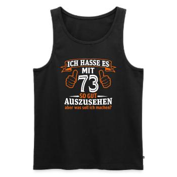 73 Jahre Geschenk 73. Geburtstag Lustig Geschenk - Männer Premium Bio Tank Top - Anthrazit - Vorne - AI Model Male 185 dark (185cm)