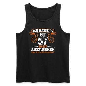 57 Jahre Geschenk 57. Geburtstag Lustig Geschenk - Männer Premium Bio Tank Top - Anthrazit - Vorne - AI Model Male 185 dark (185cm)
