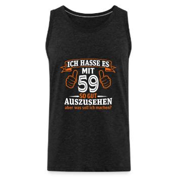59 Jahre Geschenk 59. Geburtstag Lustig Geschenk - Männer Premium Bio Tank Top - Anthrazit - Vorne - AI Model Male 185 dark (185cm)