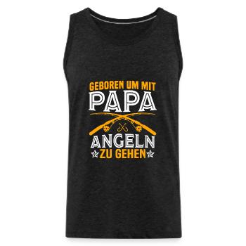 geboren um mit papa angeln zu gehen - Männer Premium Bio Tank Top - Anthrazit - Vorne - AI Model Male 185 dark (185cm)