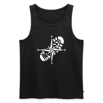 T-shirt randonneur boussole de randonnée - Débardeur bio Premium Homme - charbon - Devant - AI Model Male 185 dark (185cm)