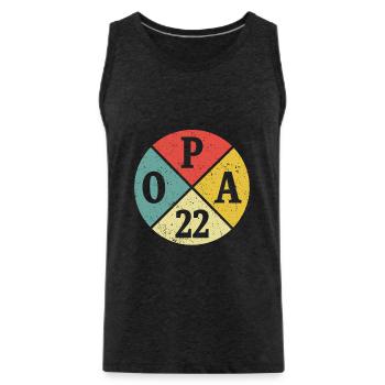 Opa 22 Geschenk Großvater Zukünftiger Opa 2022 - Männer Premium Bio Tank Top - Anthrazit - Vorne - Alexander (188cm)