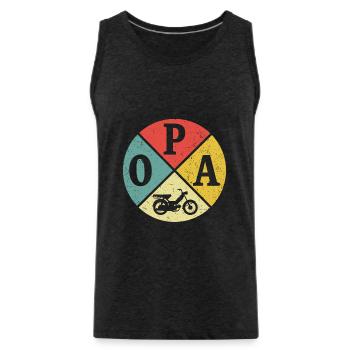 retro opa mopied großvater mofa mopedfahrer - Männer Premium Bio Tank Top - Anthrazit - Vorne - AI Model Male 185 dark (185cm)