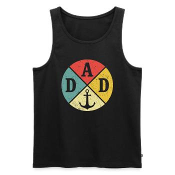 Papa T-shirt Voile Marin Marin Père - Débardeur bio Premium Homme - charbon - Devant - Alexander (188cm)