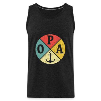 Opa Kapitän Boot Anker Segler Bootsbesitzer - Männer Premium Bio Tank Top - Anthrazit - Vorne - AI Model Male 185 dark (185cm)