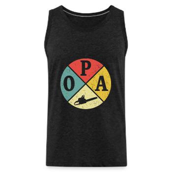 Holzfäller Opa Kettensäge Großvater Motorsäge - Männer Premium Bio Tank Top - Anthrazit - Vorne - AI Model Male 185 dark (185cm)