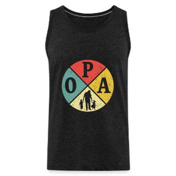 Retro Opa und Enkelin und Enkel - Männer Premium Bio Tank Top - Anthrazit - Vorne - AI Model Male 185 dark (185cm)
