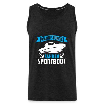 Wahre Jungs fahren Sportboot Männer Kapitän - Männer Premium Bio Tank Top - Anthrazit - Vorne - AI Model Male 185 dark (185cm)