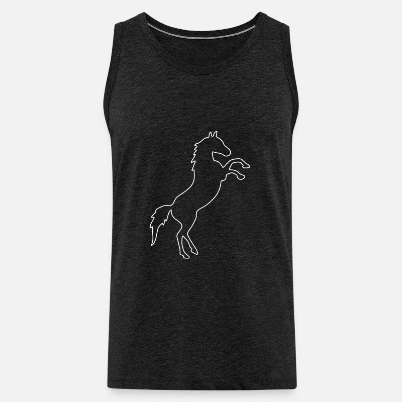 Pferd aufbäumend Silhouette - Männer Premium Bio Tank Top - Anthrazit