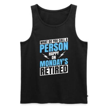 Pensioner Pension Funny - Men's Premium Organic Tank Top - charcoal grey - Front - AI Model Male 185 dark (185cm)