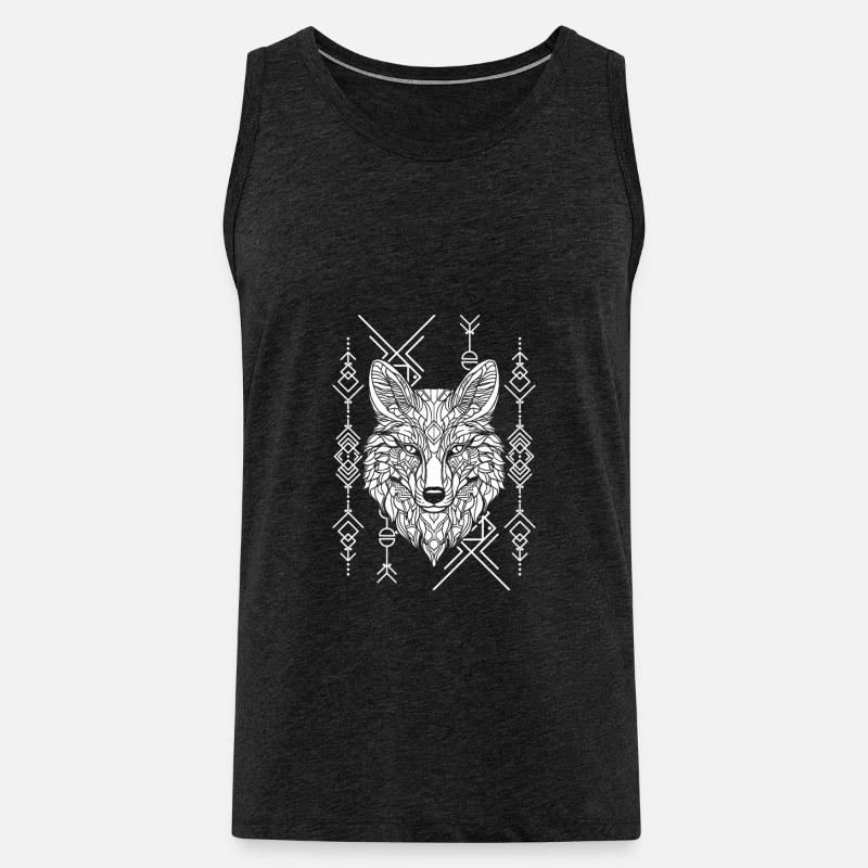 Wolf Geometrisch Polygon Wolf - Männer Premium Bio Tank Top - Anthrazit