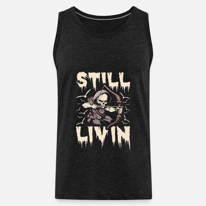 Bogenjagd Bogenjäger Skelett - Männer Premium Bio Tank Top - Anthrazit