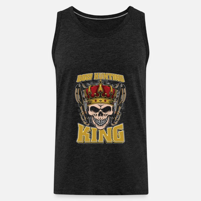 Bogenjagd Bogenjäger Bow Hunting King - Männer Premium Bio Tank Top - Anthrazit