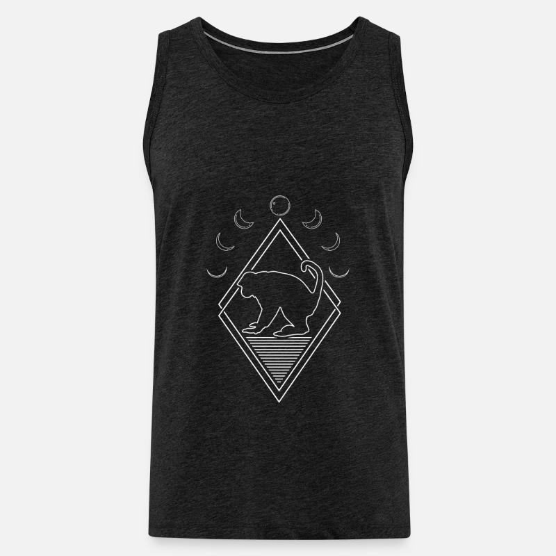 Affe Moon Phases - Männer Premium Bio Tank Top - Anthrazit