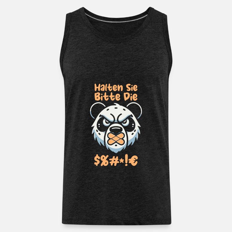 Panda géant Panda Ours - Débardeur bio Premium Homme - charbon
