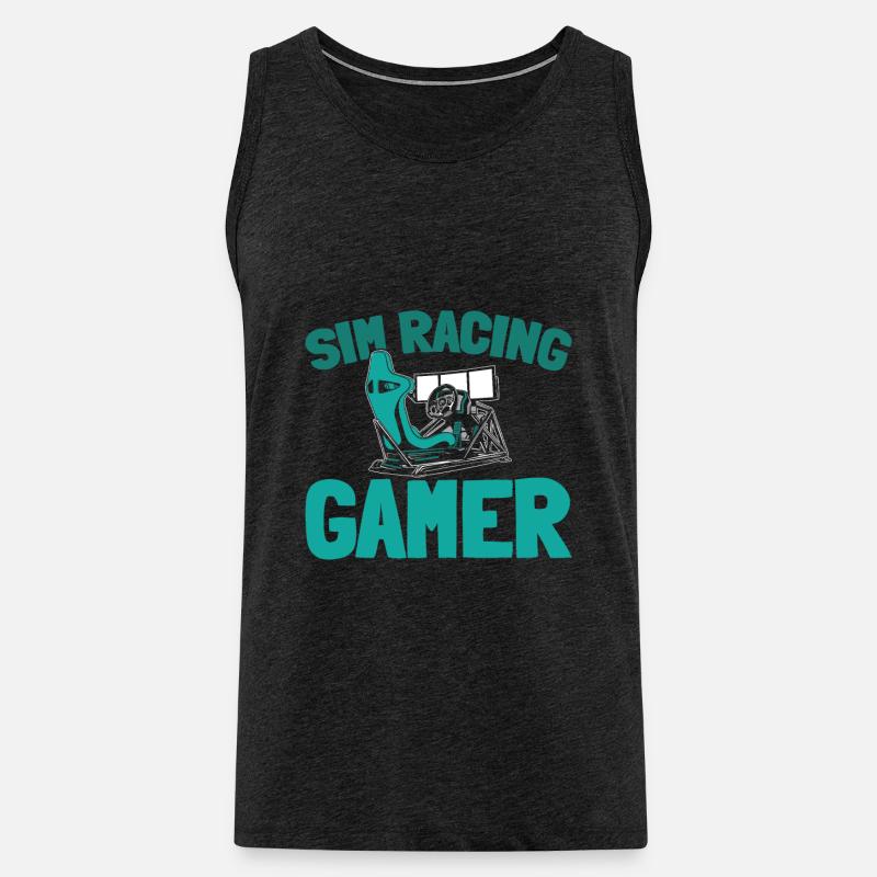 Sim Racing - Männer Premium Bio Tank Top - Anthrazit