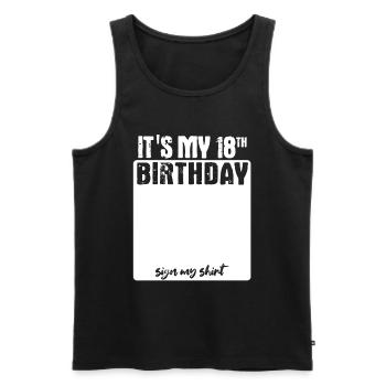 It s my birthday - 18 Jahre alt - unterschreiben - Männer Premium Bio Tank Top - Anthrazit - Vorne - AI Model Male 185 dark (185cm)