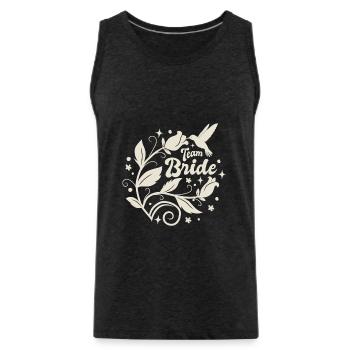 Hen Party - Team Bride - Blumenkranz - Men's Premium Organic Tank Top - charcoal grey - Front - Alexander (188cm)