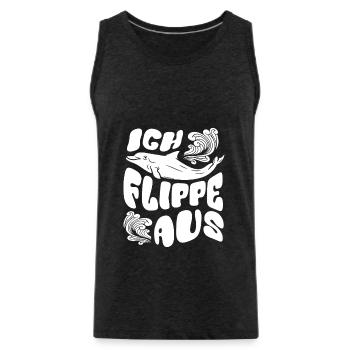 Ich flippe aus - Ironie - Delphin - Spruch - Männer Premium Bio Tank Top - Anthrazit - Vorne - AI Model Male 185 dark (185cm)