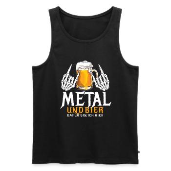 Metal und Bier - Dafür bin ich hier - Spruch - Männer Premium Bio Tank Top - Anthrazit - Vorne - AI Model Male 185 dark (185cm)