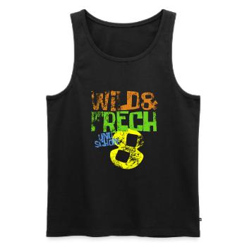 Wild & frech und schon 8 Geburtstag Geschenk - Männer Premium Bio Tank Top - Anthrazit - Vorne - Alexander (188cm)