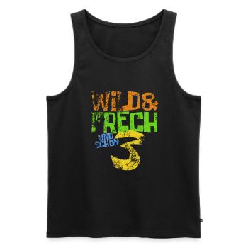 Wild & frech und schon 3 Geburtstag Geschenk - Männer Premium Bio Tank Top - Anthrazit - Vorne - AI Model Male 185 dark (185cm)