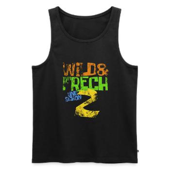 Wild & frech und schon 2 Geburtstag Geschenk - Männer Premium Bio Tank Top - Anthrazit - Vorne - AI Model Male 185 dark (185cm)