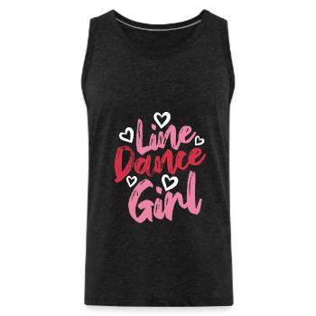 Linedance Girl - Linedancing Country Music - Men's Premium Organic Tank Top - charcoal grey - Front - Alexander (188cm)