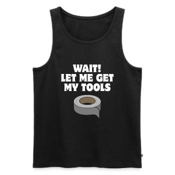 Attendre! Laissez-moi récupérer mes outils - Duct Tape - Débardeur bio Premium Homme - charbon - Devant - Alexander (188cm)
