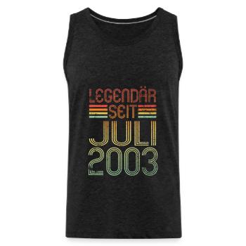 Legendär seit Juli 2003 - Geburtstag Retro - Männer Premium Bio Tank Top - Anthrazit - Vorne - AI Model Male 185 dark (185cm)