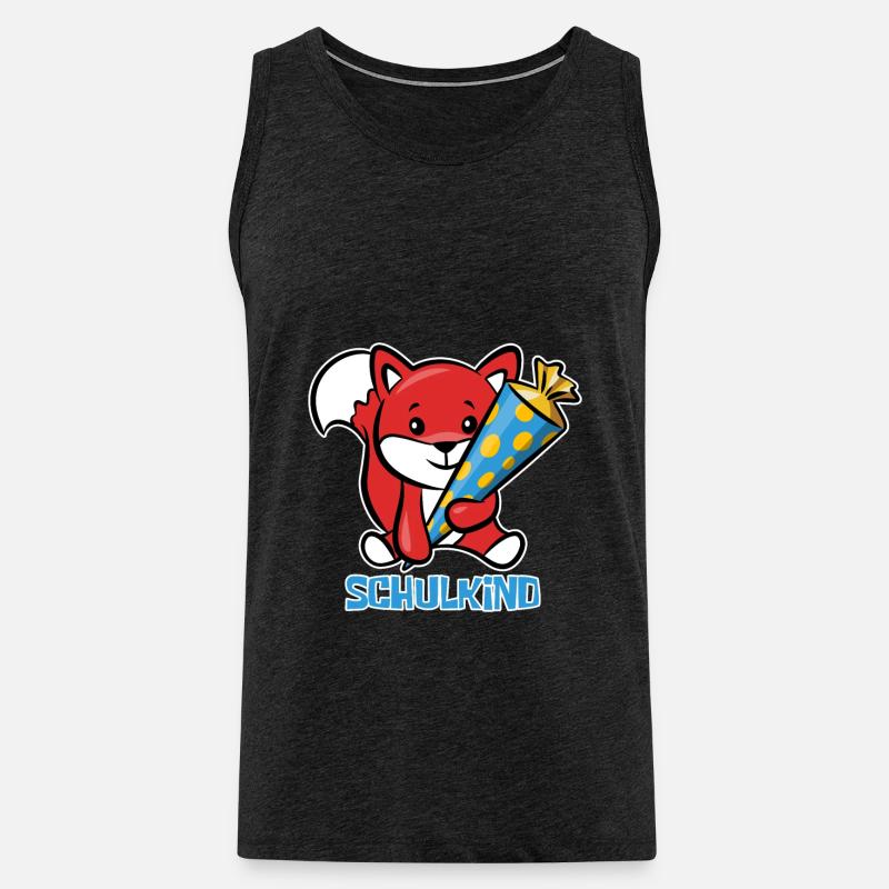 Fuchs Schulanfang Schulkind - Männer Premium Bio Tank Top - Anthrazit