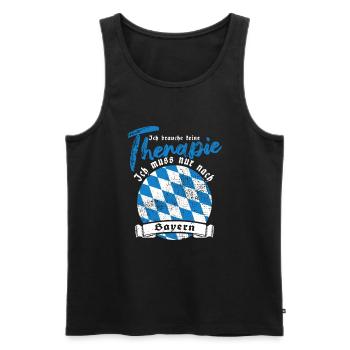 Ich brauche keine Therapie ich muss nach Bayern - Männer Premium Bio Tank Top - Anthrazit - Vorne - AI Model Male 185 dark (185cm)