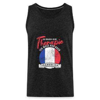 Ich brauch keine Therapie ich muss nach Frankreich - Männer Premium Bio Tank Top - Anthrazit - Vorne - AI Model Male 185 dark (185cm)