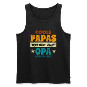 Coole Papas werden zum Opa befördert - Spruch - Männer Premium Bio Tank Top - Anthrazit - Vorne - AI Model Male 185 dark (185cm)