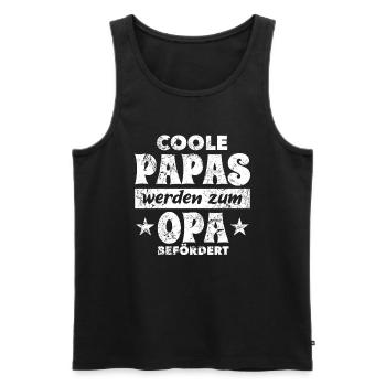 Coole Papas werden zum Opa befördert - Spruch - Männer Premium Bio Tank Top - Anthrazit - Vorne - AI Model Male 185 dark (185cm)
