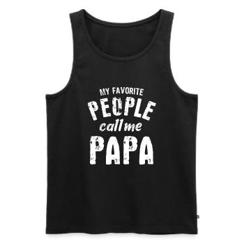 Mes personnes préférées m’appellent papa - Journée de l’homme - Débardeur bio Premium Homme - charbon - Devant - AI Model Male 185 dark (185cm)