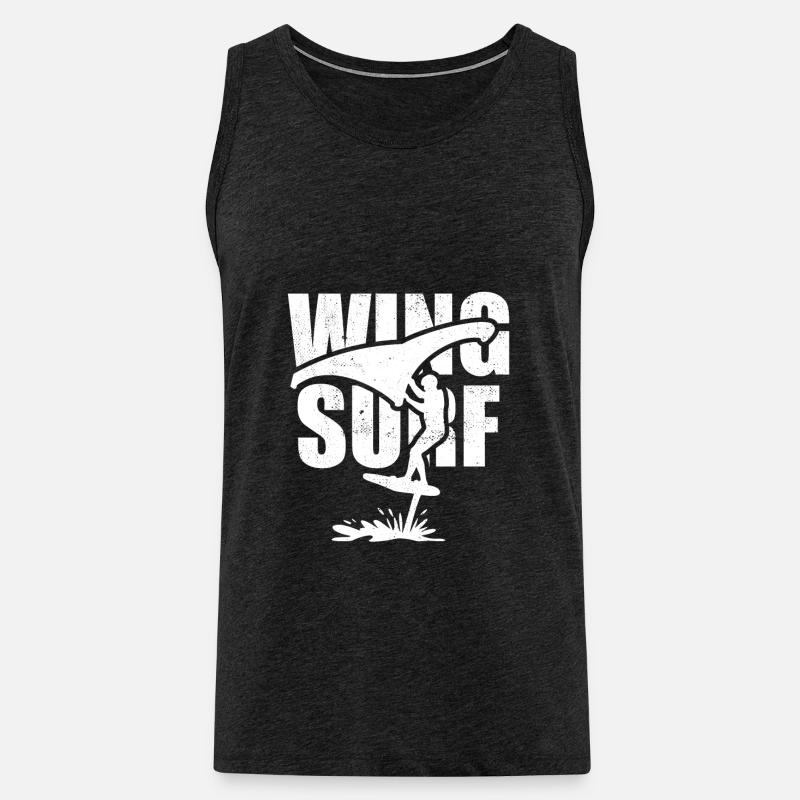 Wing Surfer mit Foil Board - Männer Premium Bio Tank Top - Anthrazit