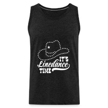 Line Dance Linedancing Country Fan - Gift - Men's Premium Organic Tank Top - charcoal grey - Front - Alexander (188cm)