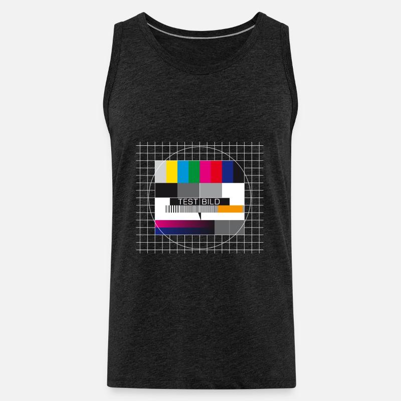 Testbild Fernsehen Bildschirm Sendeschluss Display - Männer Premium Bio Tank Top - Anthrazit
