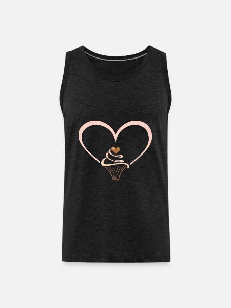 Cupcake Love - Men's Premium Organic Tank Top - charcoal grey