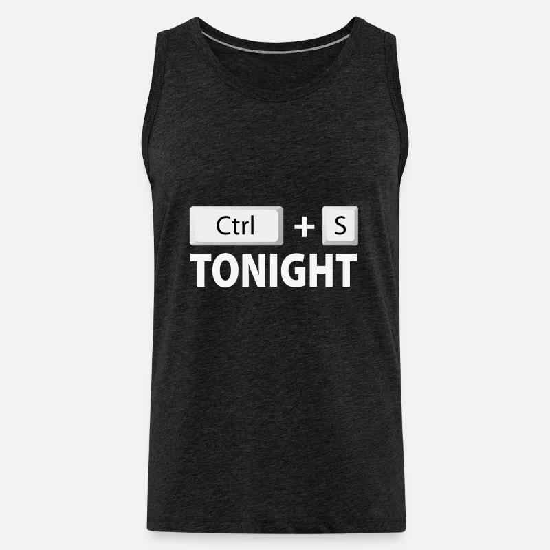 Save (Ctrl + S) tonight - Men's Premium Organic Tank Top - charcoal grey