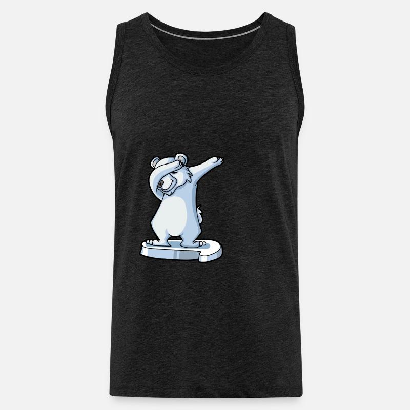 Dabbender Eisbär - Männer Premium Bio Tank Top - Anthrazit
