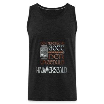 Wikinger Nordische Gott der Ungeduld Hammersbald - Männer Premium Bio Tank Top - Anthrazit - Vorne - AI Model Male 185 dark (185cm)