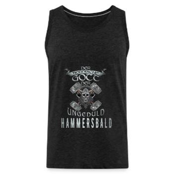 Wikinger Nordische Gott der Ungeduld Hammersbald - Männer Premium Bio Tank Top - Anthrazit - Vorne - AI Model Male 185 dark (185cm)