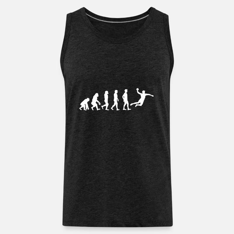 Handball Evolution Entwicklung Handballer Geschenk - Männer Premium Bio Tank Top - Anthrazit